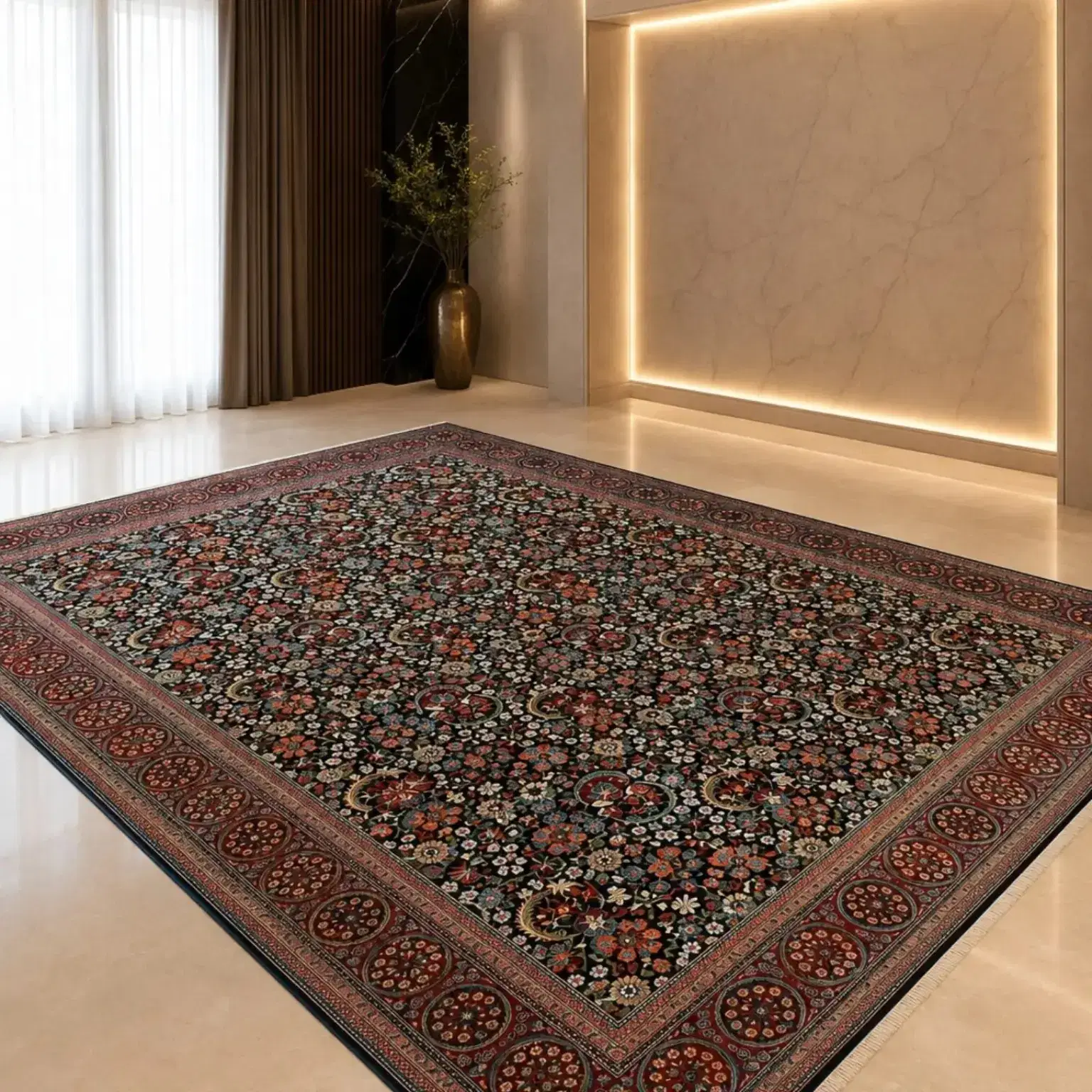 Kashan Persian Hand-Knotted Carpets — Afshan Golestan — 300 × 400 cm × 2 — Pair — image 2