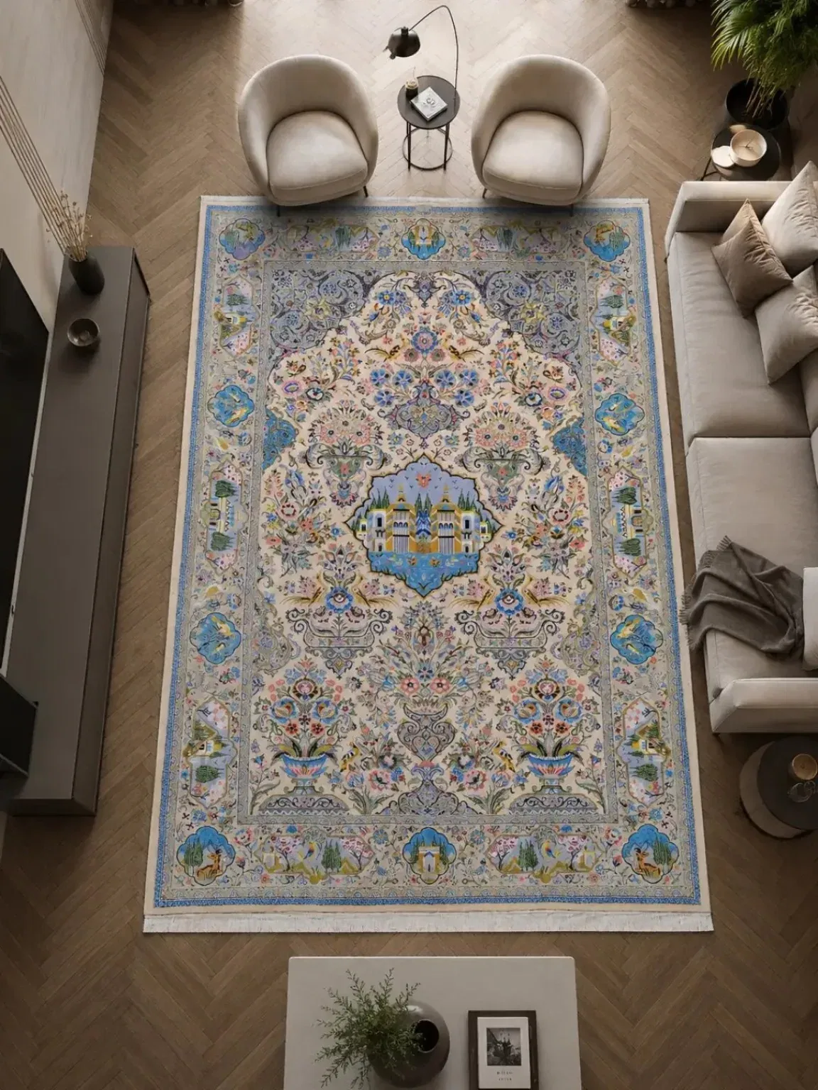 Kashan Persian Handmade Rug — Palace Garden — 250 × 350 cm — image 2