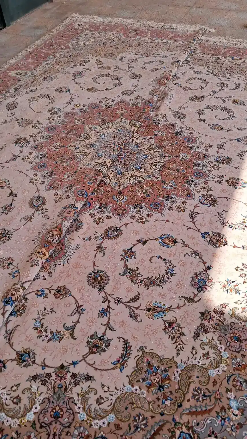 Kashan Persian Handmade Carpets — Blush Rosette — 250 × 350 cm × 2 — Pair — image 3