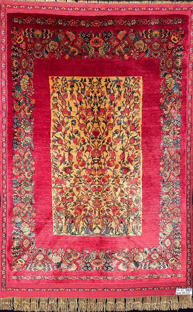 Handmade Persian Silk Carpet from Khorasan — PRR-KHN-009