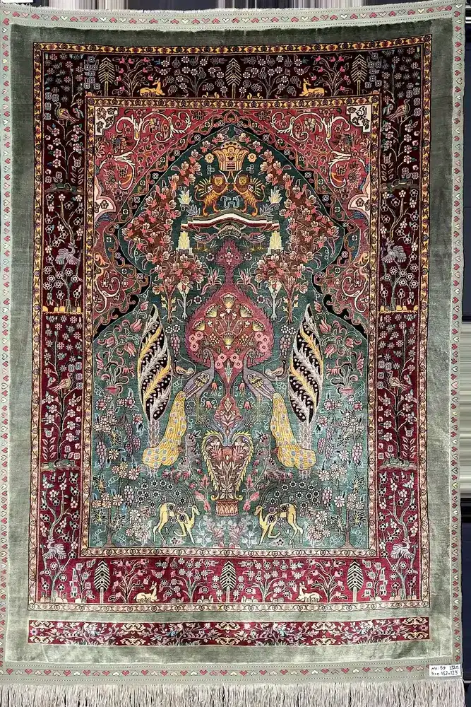 Khorasan Persian Silk Carpet — PRR-KHN-014