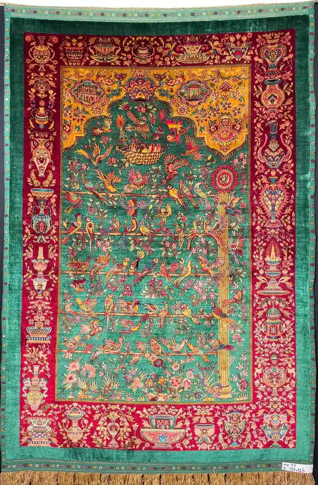 Handmade Persian Silk Carpet from Khorasan — PRR-KHN-026