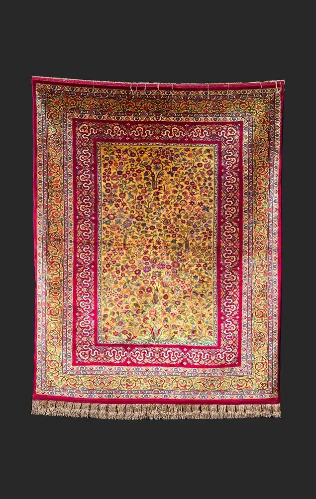 Handmade Persian Silk Carpet from Khorasan — PRR-KHN-030