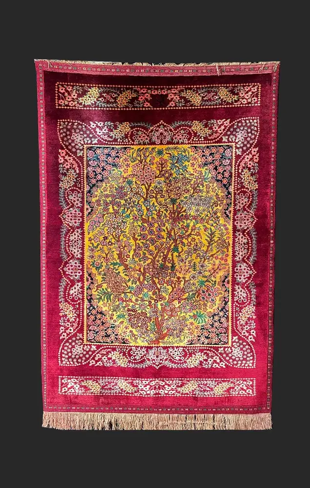 Handmade Persian Silk Carpet from Khorasan — PRR-KHN-034