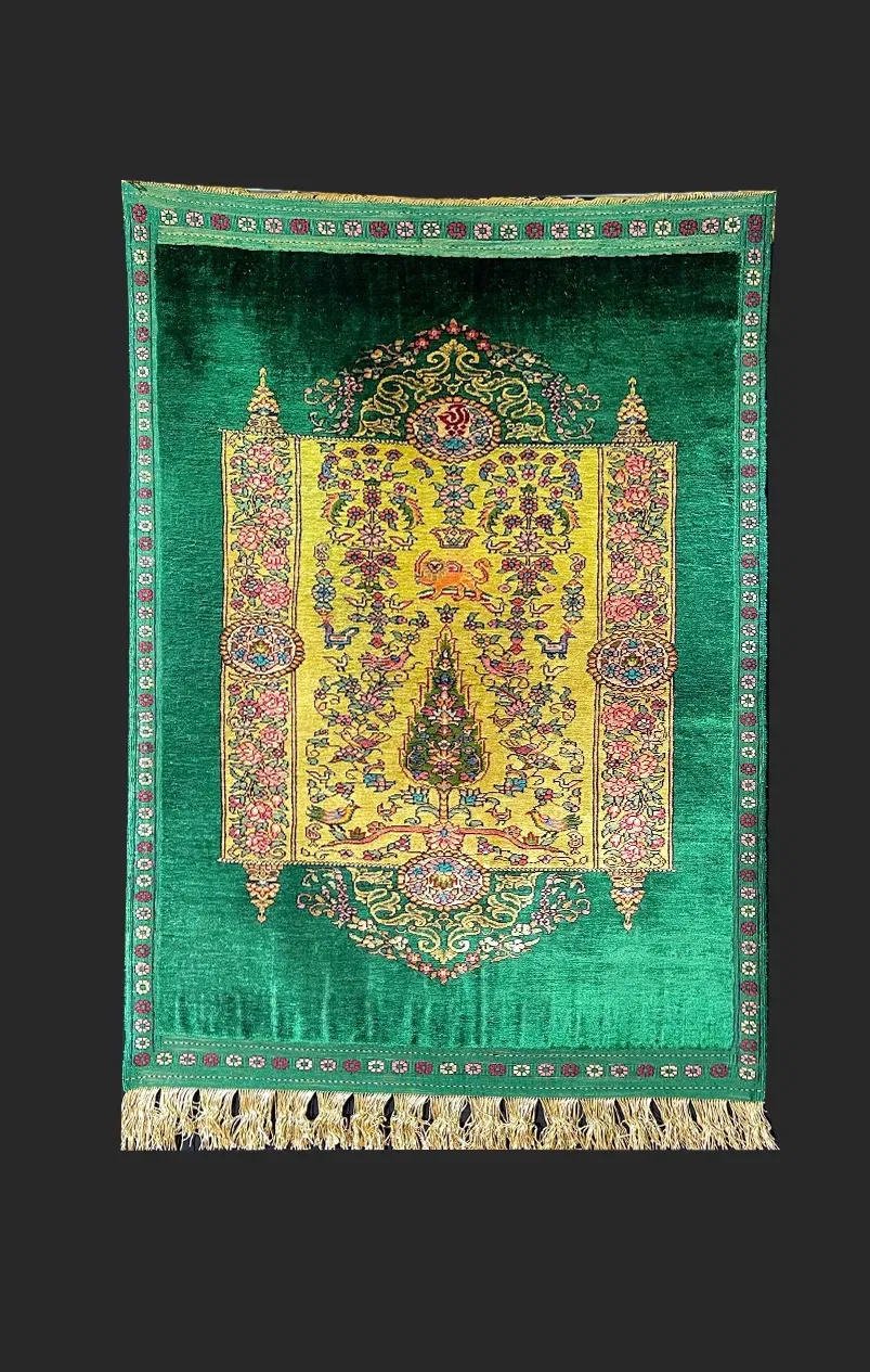 Handmade Persian Silk Carpet from Khorasan — PRR-KHN-035