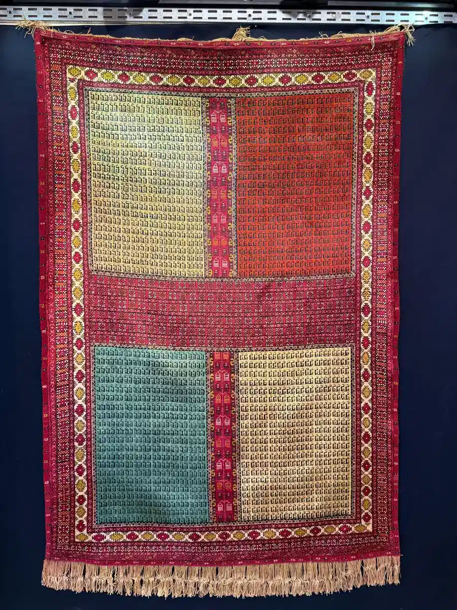 PRR-KHN-039 Silk Khorasan Persian carpet detail view 3