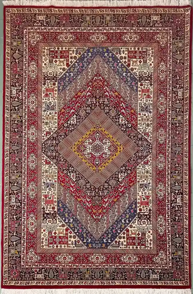 Handmade Persian Wool & Silk Carpet from Khorasan — PRR-KHN-060