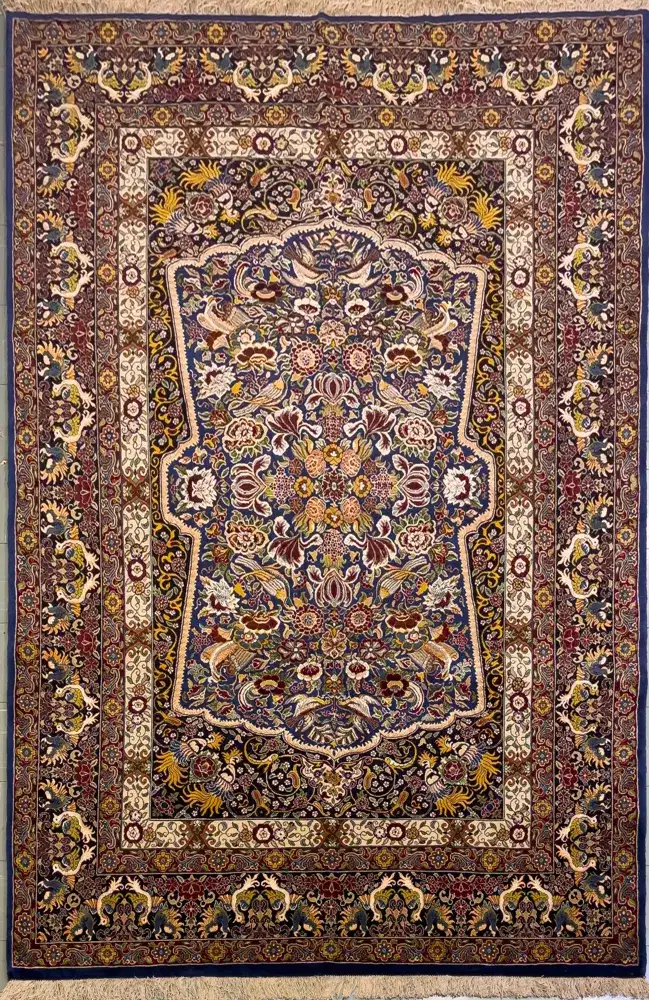 Hand-knotted Khorasan Persian Wool & Silk Carpet — PRR-KHN-067