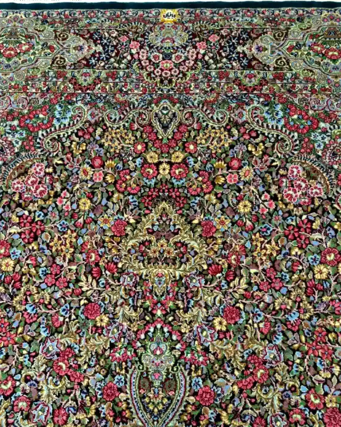 Kerman Persian Hand-Knotted Carpet — Blossom Medallion — 250 × 350 cm — image 2