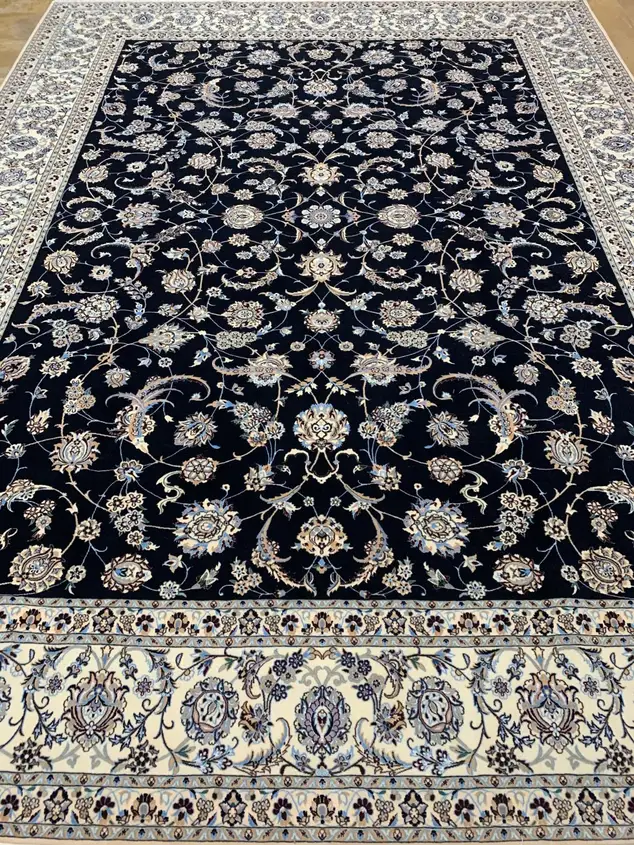 فرش دستباف پشم و ابریشم نائین — افشان سراسری, PRR-NN-012