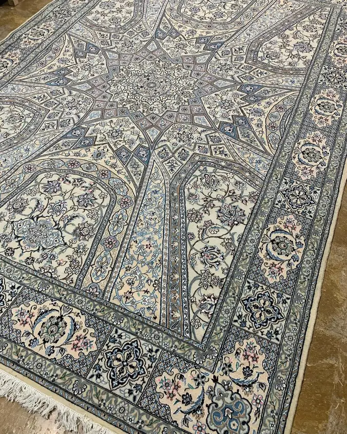 Naein Persian Handmade Carpet — Shahyadi Architectural Star Medallion — 250 × 350 cm — image 2