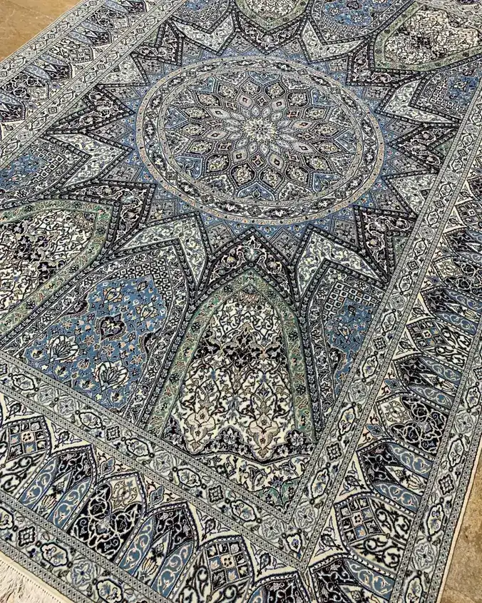 Naein Persian Handmade Carpet — Architectural Dome Medallion — 208 × 320 cm — image 2