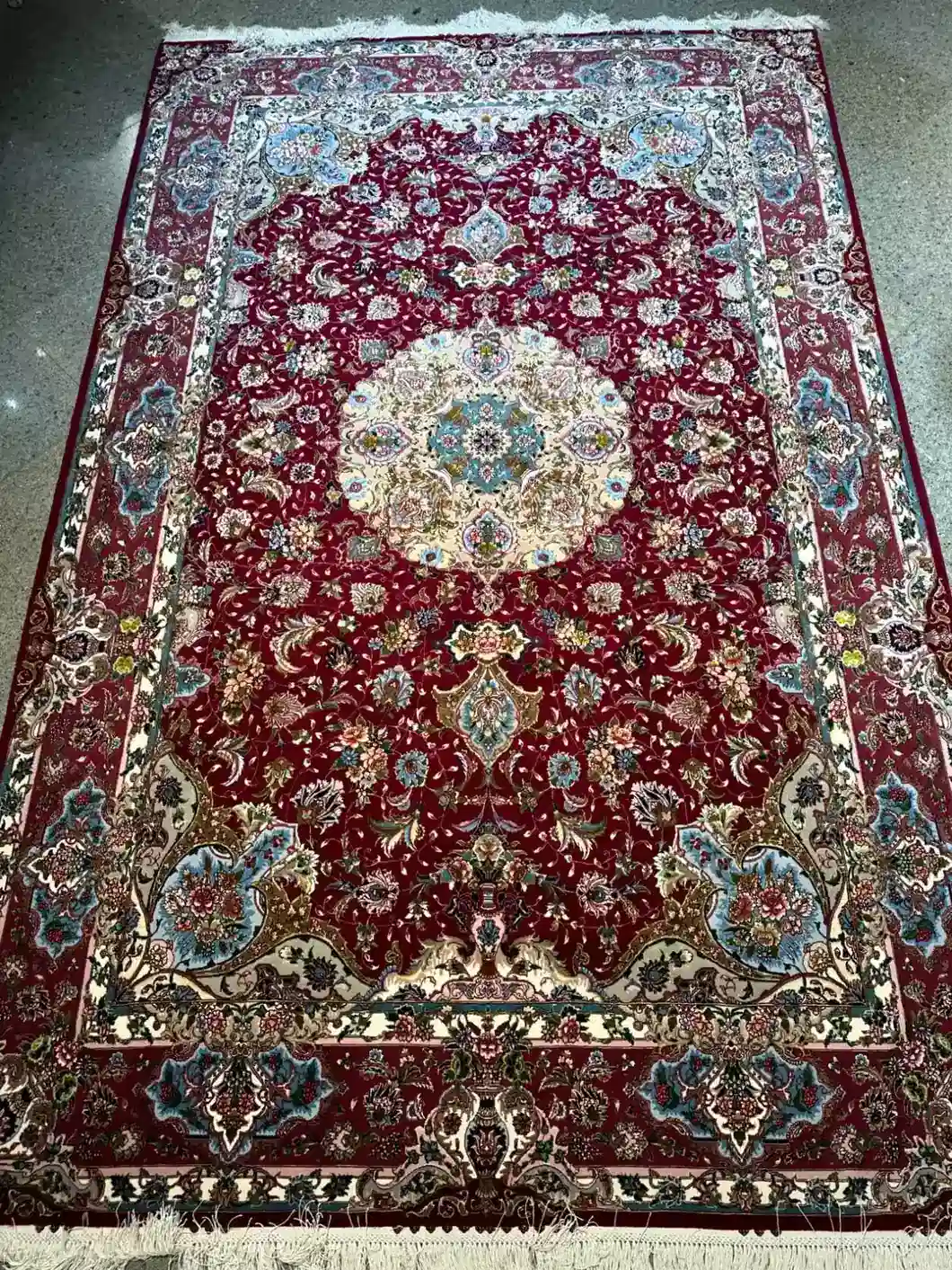 Ruby Medallion Tabriz Carpet — PRR-TZ-021